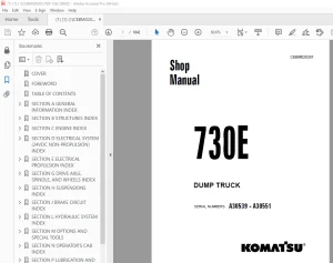 Komatsu 730E Dump Truck Shop Manual CEBM020301 PDF