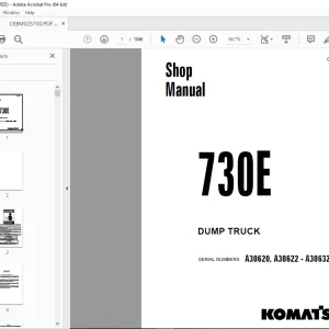 Service Manual for Komatsu 730E Dump Truck CEBM025700 PDF