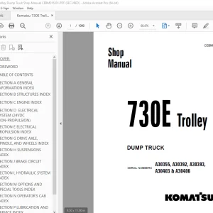 Komatsu 730E Trolley Dump Truck Shop Manual CEBM016301 PDF