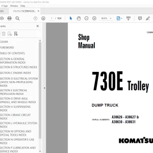 Komatsu 730E Trolley Dump Truck Shop Manual CEBM026000 PDF