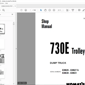 Komatsu 730E Trolley Dump Truck Shop Manual CEBM026000 PDF