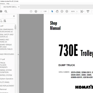 Komatsu 730E Trolley Dump Truck Shop Manual DG726 - PDF DOWNLOAD
