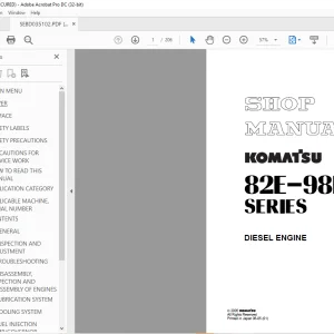 Komatsu 82E-98E Series Diesel Engine Shop Manual SEBM035102 - PDF DOWNLOAD