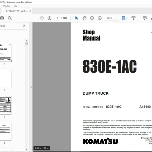 Komatsu 830E-1AC Dump Truck Parts Manual CEBM037701 - PDF DOWNLOAD