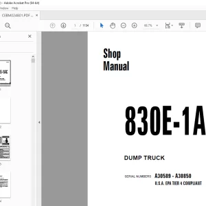 Komatsu 830E-1AC  Dump Truck Shop Manual CEBM024801 PDF