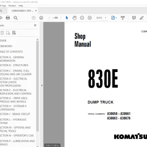 Komatsu 830E DUMP TRUCK Shop Manual CEBM008601 PDF
