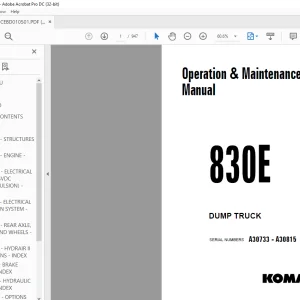 Komatsu 830E Dump Truck Operation & Maintenance Manual CEAM015001 - PDF DOWNLOAD