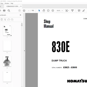 Komatsu 830E Dump Truck Shop Manual CEBM006301 PDF