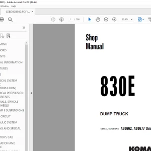 Komatsu 830E Dump Truck Shop Manual CEBM008900 - PDF DOWNLOAD