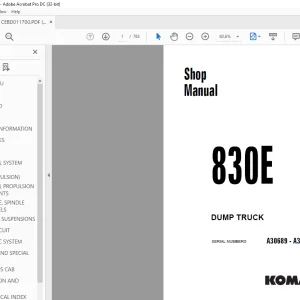 Komatsu 830E Dump Truck Shop Manual CEBM011700 - PDF DOWNLOAD