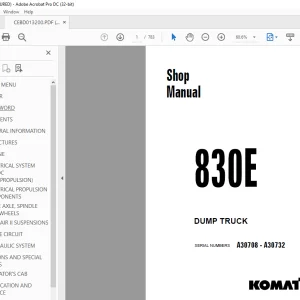 Komatsu 830E Dump Truck Shop Manual CEBM013200 - PDF DOWNLOAD