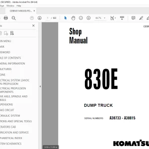 Komatsu 830E Dump Truck Shop Manual CEBM014900 PDF