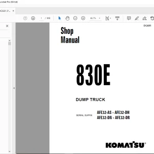 Komatsu 830E Dump Truck Shop Manual DG681 - PDF DOWNLOAD