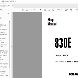 Komatsu 830E Dump Truck Shop Manual DG734 - PDF DOWNLOAD