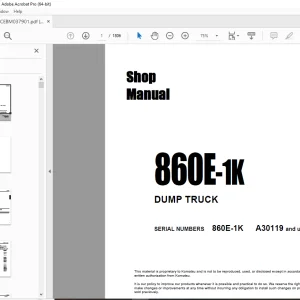 Komatsu 860E-1K DUMP TRUCK Shop Manual CEBM037901 - PDF