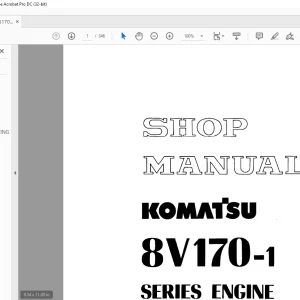 Komatsu 8V170-1 SERIES ENGINE Shop Manual SEBE61700104  - PDF DOWNLOAD