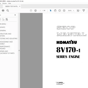 Komatsu 8V170-1 SERIES ENGINE Shop Manual SEBE61700104 - PDF DOWNLOAD
