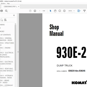 Komatsu 930E-2 DUMP TRUCK Shop Manual CEBM006602 - PDF DOWNLOAD