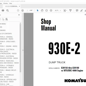 Komatsu 930E-2 Dump Truck Shop Manual CEBM006402 PDF