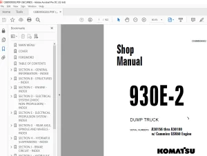 Komatsu 930E-2 Dump Truck Shop Manual CEBM006502 - PDF DOWNLOAD