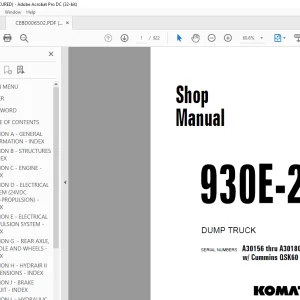 Komatsu 930E-2 Dump Truck Shop Manual CEBM006502 - PDF DOWNLOAD