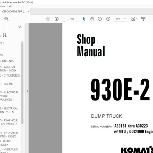Komatsu 930E-2 Dump Truck Shop Manual CEBM006902 - PDF DOWNLOAD