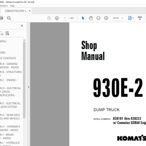 Komatsu 930E-2 Dump Truck Shop Manual CEBM007002 - PDF DOWNLOAD