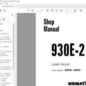 Komatsu 930E-2 Dump Truck Shop Manual CEBM008003 - PDF DOWNLOAD