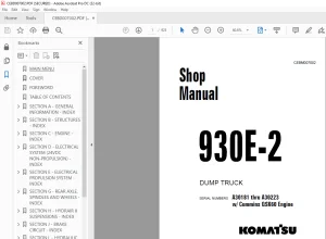 Komatsu 930E-2 Dump Truck Shop Manual CEBM010401 - PDF DOWNLOAD