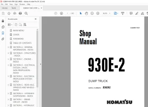 Komatsu 930E-2 Dump Truck Shop Manual CEBM011801 - PDF DOWNLOAD
