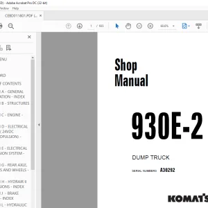Komatsu 930E-2 Dump Truck Shop Manual CEBM011801 - PDF DOWNLOAD
