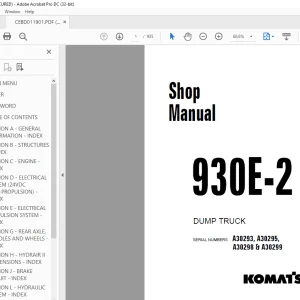 Komatsu 930E-2 Dump Truck Shop Manual CEBM011901 - PDF DOWNLOAD