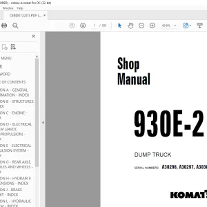 Komatsu 930E-2 Dump Truck Shop Manual CEBM012201 - PDF DOWNLOAD