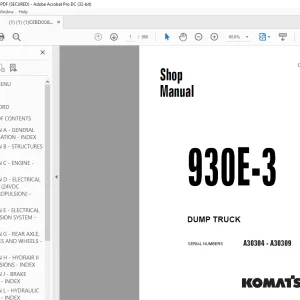 Komatsu 930E-3 DUMP TRUCK Shop Manual CEBM008401 - PDF DOWNLOAD