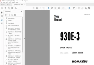 Komatsu 930E-3 Dump Truck Shop Manual CEBM008401 - PDF DOWNLOAD