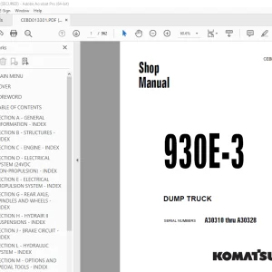 Komatsu 930E-3 Dump Truck Shop Manual CEBM013301 - PDF DOWNLOAD 