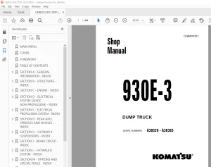 Komatsu 930E-3 Dump Truck Shop Manual CEBM014501 PDF
