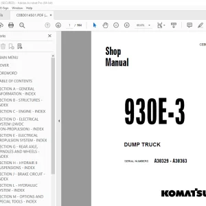 Komatsu 930E-3 Dump Truck Shop Manual CEBM014501 PDF