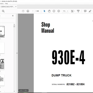 Komatsu 930E-4 DUMP TRUCK Shop Manual CEBM023603 PDF