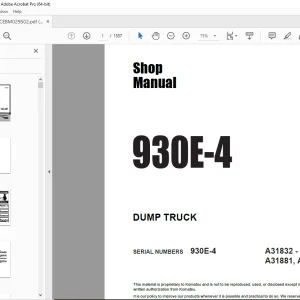 Komatsu 930E-4 Dump Truck Parts Manual CEBM029502 - PDF