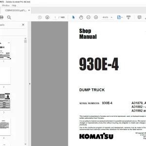 Komatsu 930E-4 Dump Truck Parts Manual CEBM030303 PDF DOWNLOAD