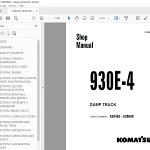 Komatsu 930E-4 Dump Truck Shop Manual CEBM017909 PDF