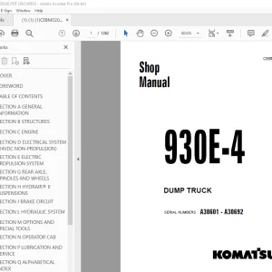 Komatsu 930E-4 Dump Truck Shop Manual CEBM020206 PDF