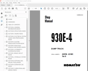 Komatsu 930E-4 Dump Truck Shop Manual CEBM022203 PDF