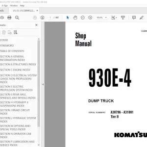 Komatsu 930E-4 Dump Truck Shop Manual CEBM022203 PDF