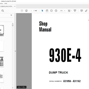Komatsu 930E-4 Dump Truck Shop Manual CEBM024503 PDF