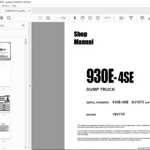Komatsu 930E- 4SE DUMP TRUCK Shop Manual CEBM030102 PDF