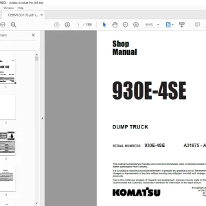 Komatsu 930E-4SE Dump Truck Parts Manual CEBM030103 - PDF DOWNLOAD