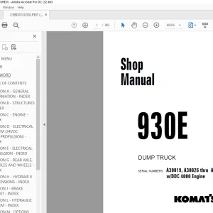 Komatsu 930E Dump Truck Shop Manual CEBM010200 - PDF DOWNLOAD