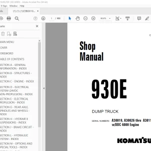 Komatsu 930E Dump Truck Shop Manual CEBM010200 - PDF DOWNLOAD 